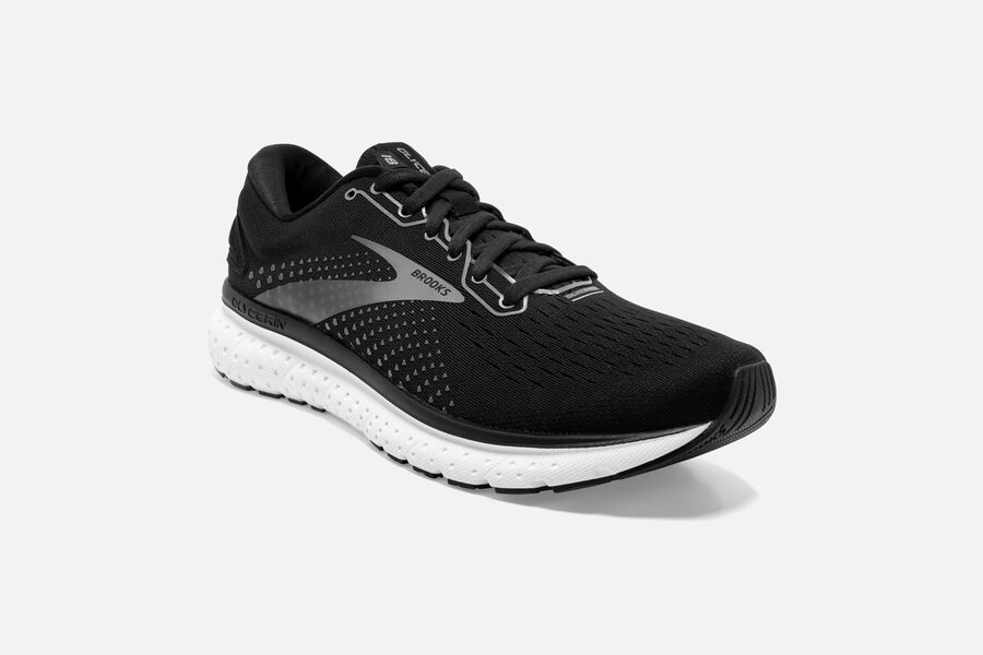 Brooks Running Shoes Mens Black/White - Glycerin 18 Road - 0354-HDKAI